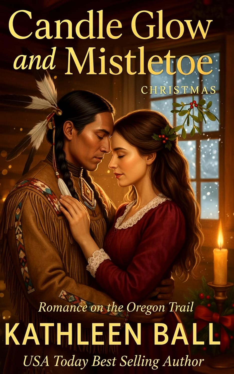 Candle Glow and Mistletoe Christmas (Romance on the Oregon Trail #5)