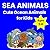 Sea Animals Coloring Book for Kids Ages 3–8: Cute and Easy Ocean Animals | Fun Coloring Pages for Toddlers and Preschool