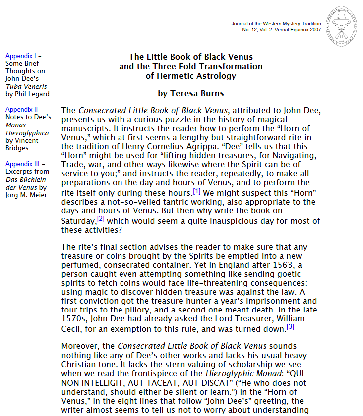 The Little Book of Black Venus and the Three-Fold Transformation of Hermetic Astrology (ebook)