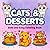 Bold and Easy Adults Coloring Book: 50 Adorable Cat & Dessert Designs | Stress Relief | One-Sided Pages | Perfect for Beginners