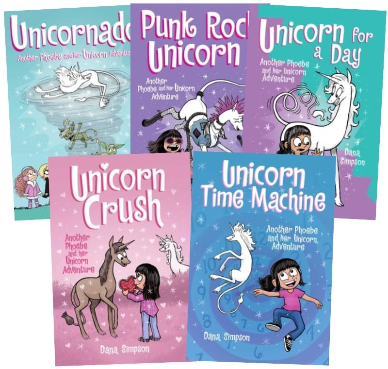 Phoebe and Her Unicorn Series 5 Books Set (#16-#20) - Unicornado, Punk Rock Unicorn, Unicorn for a Day, Unicorn Crush, Unicorn Time Machine