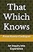 That Which Knows: An Inquiry into Experience