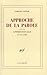 Approche de la parole/apprentissage (French Edition)