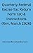 Quarterly Federal Excise Tax Return Form 720 & Instructions (Rev. March 2026)