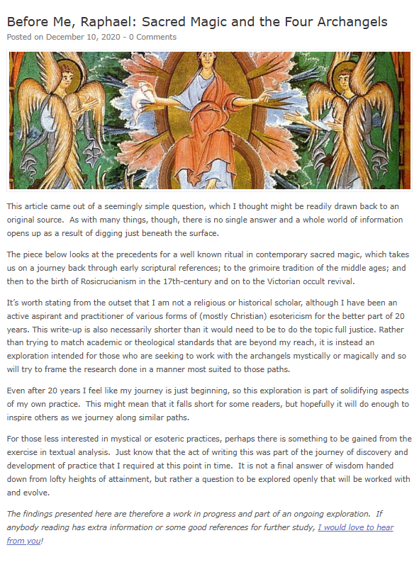 Before Me, Raphael: Sacred Magic and the Four Archangels (ebook)