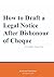 How to draft legal notice after Dishonour of Cheque