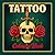 Tattoo Coloring Book: 50 Easy Tattoo Flash Designs with Skulls, Flowers, Animals, and Symbolic Art in American Traditional Style for Adults and Teens, Ideal for Relaxation
