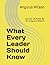 What Every Leader Should Know: Journal Lectures By Dr. Angulus Wilson
