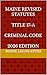 MAINE REVISED STATUTES TITLE 17-A CRIMINAL CODE 2026 EDITION