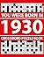 You Were Born In 1930: Crossword Puzzle Book: Crossword Puzzle Book for Daily Mental Workout and Fun