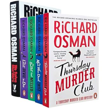 Thursday Murder Club Mysteries & We Solve Murders Series By Richard Osman 5 Books Collection Set (The Thursday Murder Club,Man Who Died Twice,Bullet That Missed,Last Devil To Die,We Solve Murders)