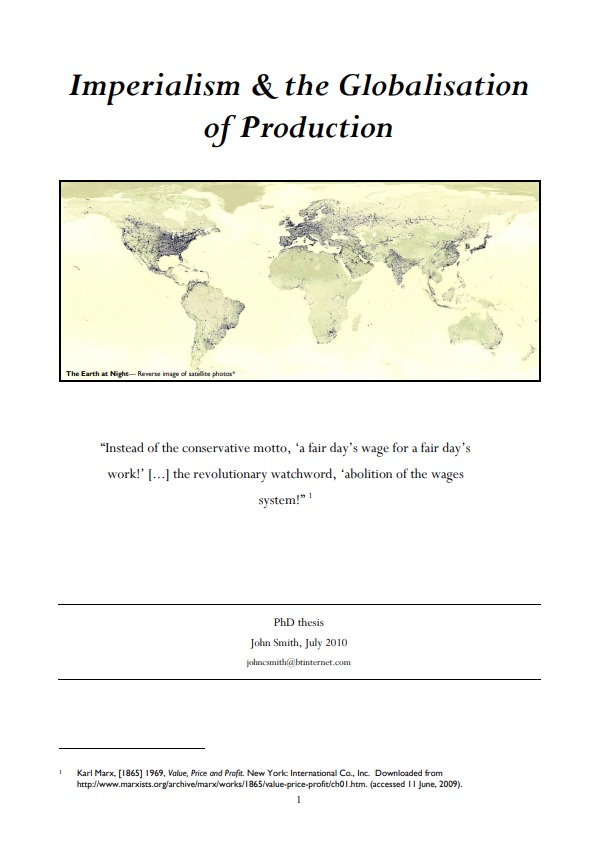 Imperialism and the Globalisation of Production