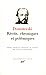 Récits, chroniques et polémiques