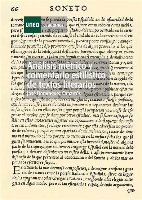 Análisis métrico y comentario estilístico de textos literarios