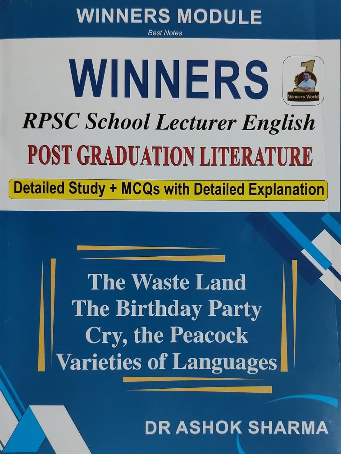 Winners Publication RPSC 1st Grade School Lecturer English Post Graduation Literature With detailed Study+MCQ New Syllabus New Edition 2025 By Dr. Ashok Sharma