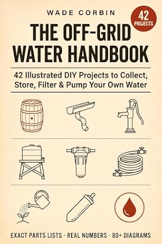 The Off-Grid Water Handbook: 42 Illustrated DIY Projects to Collect, Store, Filter, and Pump Your Own Water with Parts Lists, Real Numbers, and Permit Checklists for Homes, Cabins, and Homesteads
