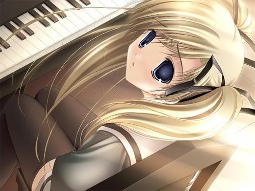 blonde hair blue eyes anime girl Pictures, Images and Photos