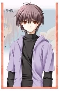 Brown hair, red eyes anime boy Pictures, Images and Photos