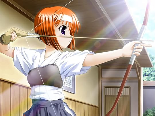 Anime girl with bow and arrow Pictures, Images and Photos