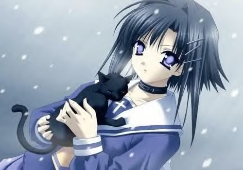 blind anime girl with black hair Pictures, Images and Photos