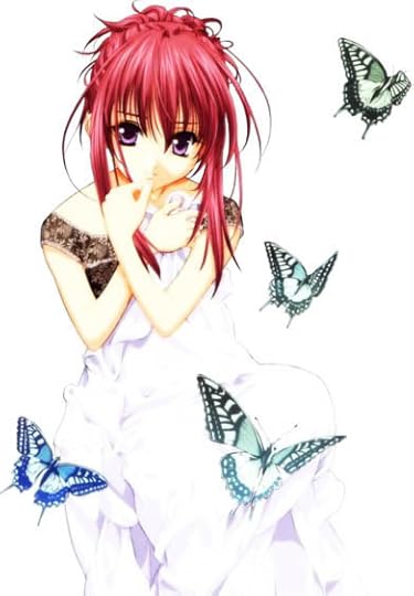 red haired butterfly girl Pictures, Images and Photos