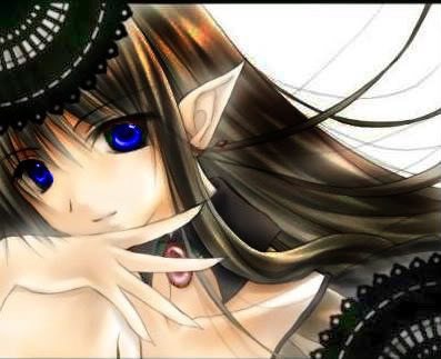 Blue eyed anime elf
