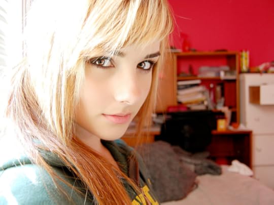 blond hair,brown eyes,long,cute
