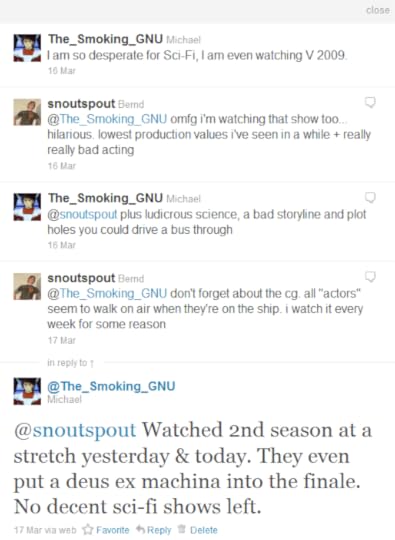 conversation about V 2009 on Twitter