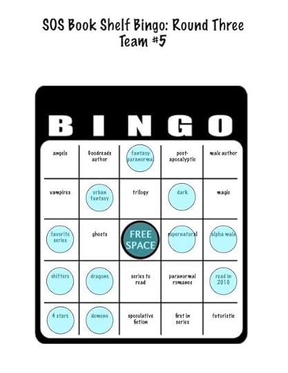 SOS book shelf bingo card