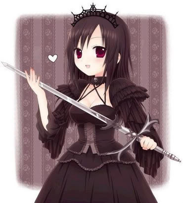 anime black dress girl Pictures, Images and Photos