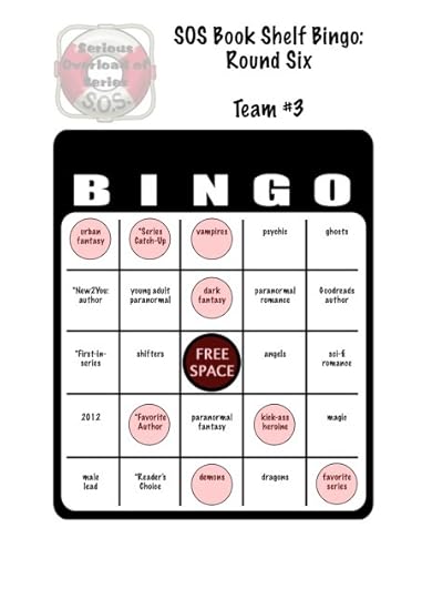 SOS book shelf bingo card