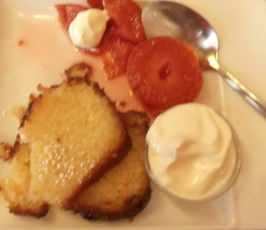 Lunch with Andre Jute: Tunisian Orange Cake with Stewed Whole Plum