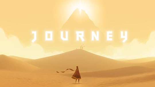Figure in a desert with the words JOURNEY.