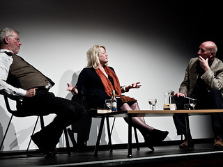 Nigel Jones, Laura Wilson and Peter Guttridge @ The Life and Work of Patrick Hamilton discussion, Sallis Benney Theatre, University of Brighton, Sussex, England on Friday 11th May 2012