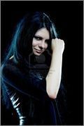 15866803 lovely smiling gothic girl with long bl