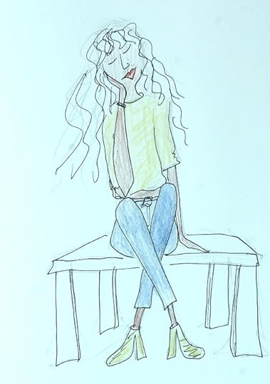 Girl on the phone illustration