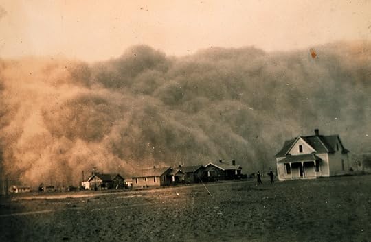 Dust storm approaching Stratford, Texas Dust bowl surveying in Texas