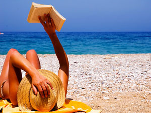 reading on the beach