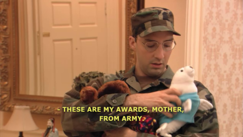 Buster Bluth saying, ‘These are my awards, Mother, from army’