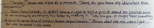 Old College Draft of Raven Cycle Books
