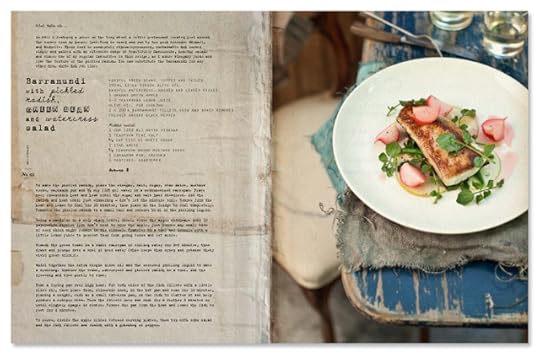 Barramundi with pickled radish, green bean and watercress salad - from What Katie Ate p.68