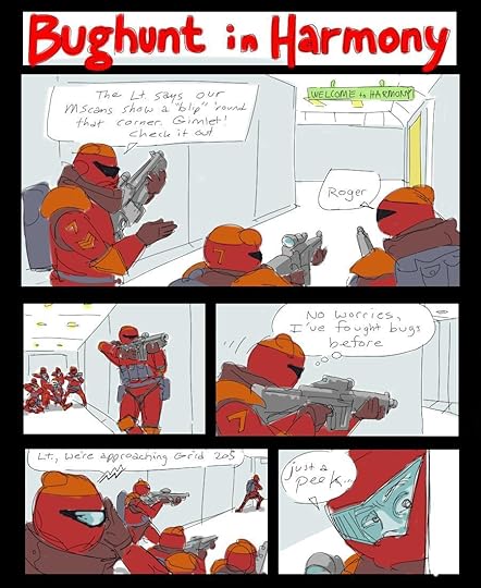 An artistic representation of the action in Bughunter