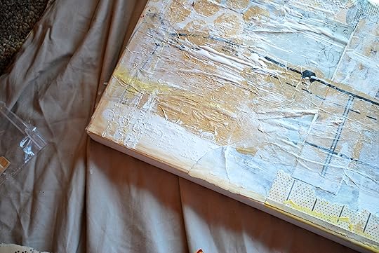 Ali Edwards' collage-in-progress.