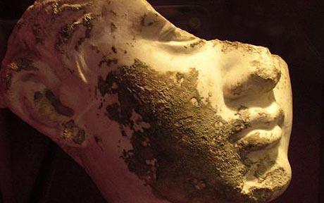 Head found at Fishbourne Roman Palace in West Sussex, Nero head: Mystery head could be rare statue of Emperor Nero
