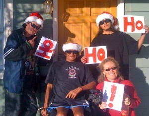 the bad Santas and me, earlier this month