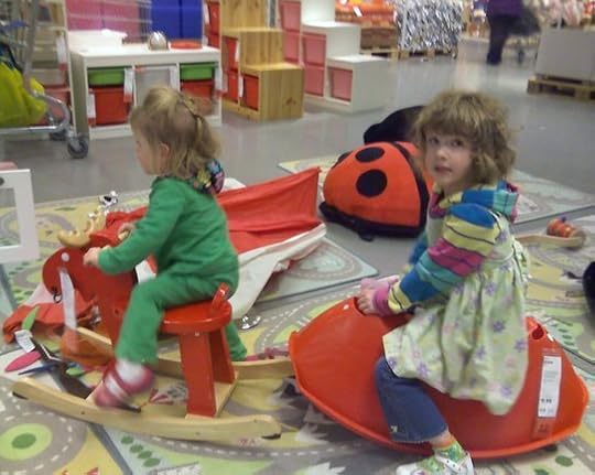 Vivian and Nora Playing Horsey