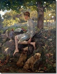 The Half Holiday, Alec home from school by Elizabeth Adela Stanhope Forbes 1859-1912