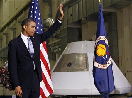 President Barack Obama attends the opening session of the Space Conference at NASA Operations and Checkout Building in Cape Canaveral, Florida, April 15, 2010. 