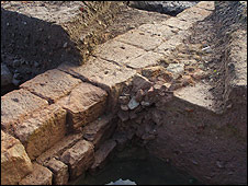 Excavated wall at Southwell