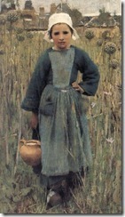 Breton Girl Carrying a Jug--Sir George Clausen